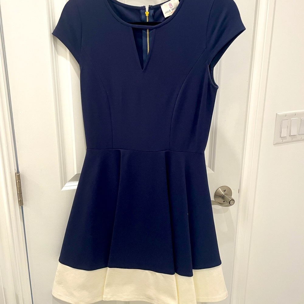 Julie Brown blue and white dress